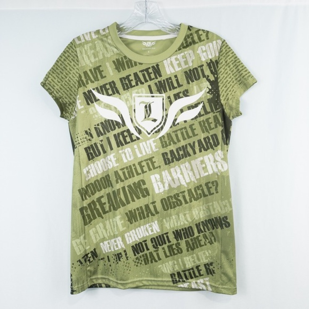 Legendborne Cant Stop Obstacle Course Training Tech Tee Small Green OCR Athletic